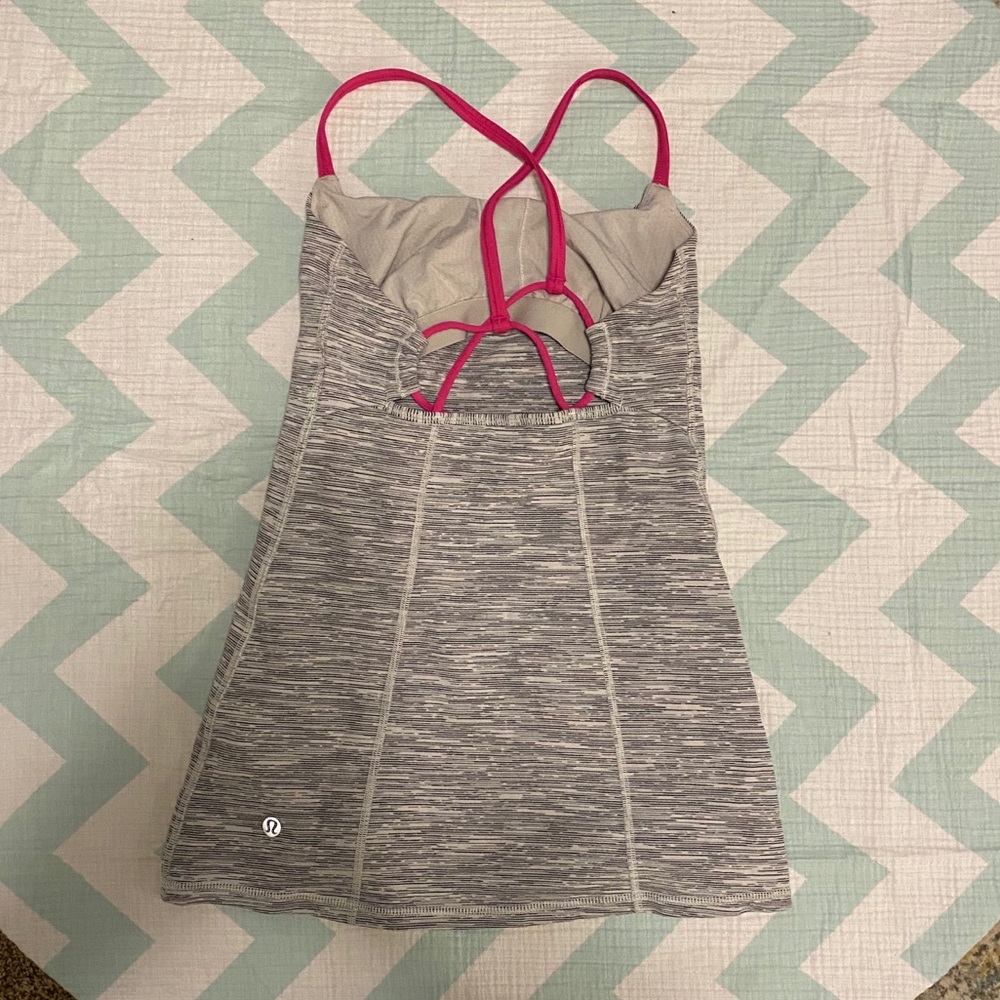 Lululemon Oink & Gray Strappy Back Tank Top